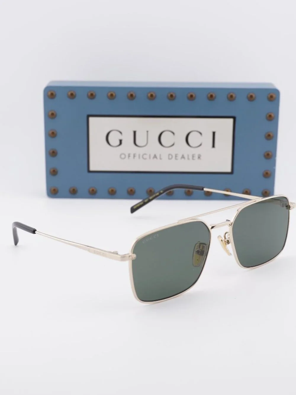 Gucci GG1957SA 001 Square Sunglasses - Gold / Grey